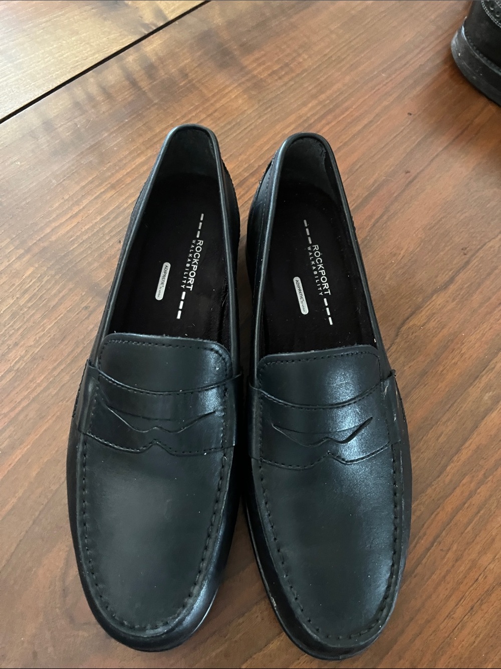Rockport Black Leather Slip-On Penny Loafers